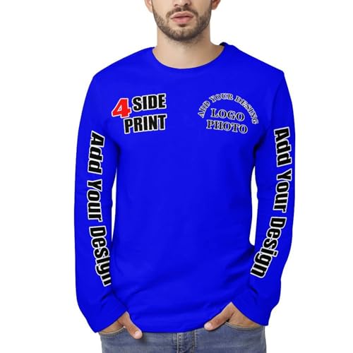 Custom t Shirts Bulk Personalized Long Sleeve t Shirts with Logo Picture Text Print Design Your own Work Shirts4
