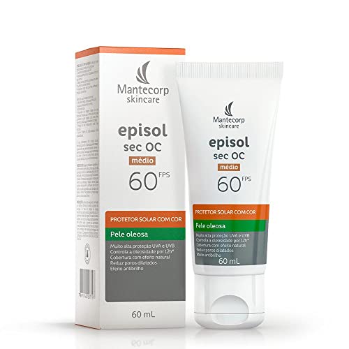 Mantecorp Skincare Protetor Solar Episol Sec Oc FPS 60 Médio 60ML, medio