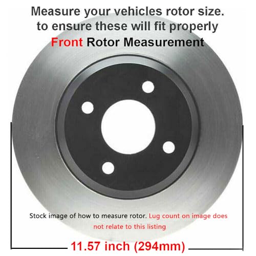 Image of Detroit Axle - 10pc Front and Rear Brake Kit for 2009-2015 Mini Cooper | Disc Brake Rotors Ceramic Brake Pads with Hardware 2010 2011 2012 2013 2014 11.57 inch inch Front and 10.20 inch inch Rear Rotor