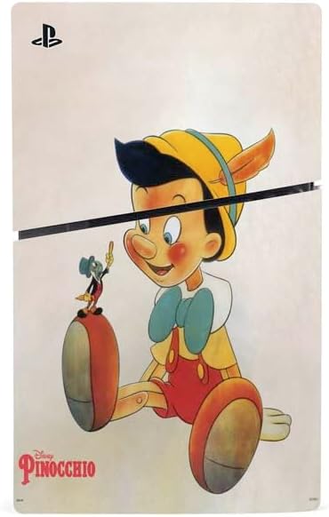 Skinit Decal Gaming Skin Compatible with PS5 Slim Digital Edition Bundle - Officially Licensed Disney Pinocchio Vintage Portrait Design