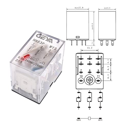 Relais miniature HH53P 5A à commutation stable pour circuits AC220V compacts