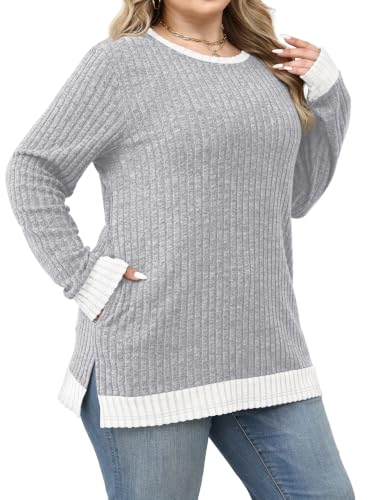 Image of Sampeel Long Sleeve Shirts for Women Tunic Sweaters Fall Fashion Outfits | Sweaters for Women, Early Fall Fashion Must Haves 2026, Long Tunic Tops, Vacation Outfits, Autumn, Plus Size Blouses