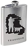 Regalos cazador atoodog petaca Alcohol en acero inoxidable para cazador, tapón de rosca (200ml)
