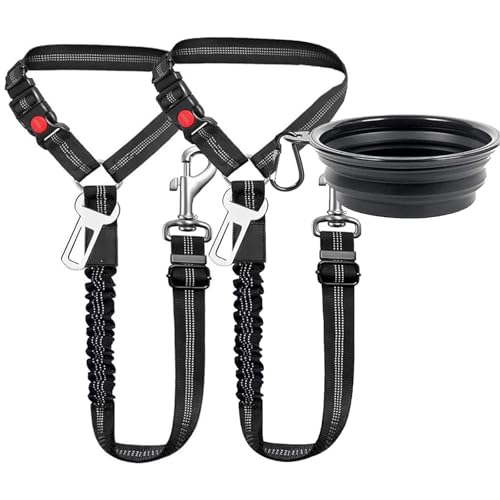 3 Pcs Set Dog Seatbelts for Cars,Pet Safe Guard Car Seat Belt Res...