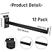 Mezchi 12 Pack Slatwall Shelf Bracket, 12 Inch Metal Slat Wall Hook, Black Heavy-Duty Floating Shelf Bracket, Slat Wall Accessories for Garage, Bathroom, Retail, Shop Display