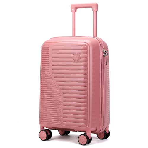Mala de Bordo Dermond PRO | Super Resistente, Cadeado Embutido e Rodas Silenciosas Removíveis (Rosa Vintage)