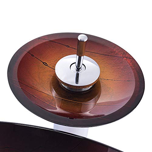 Lavabo rond en verre avec robinet cascade vasque à poser transparente noire - 5