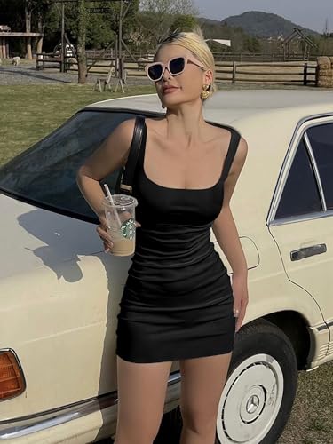 BORIFLORS Women's Casual Basic Tank Top Sexy Sleeveless Bodycon Mini Club Dress2