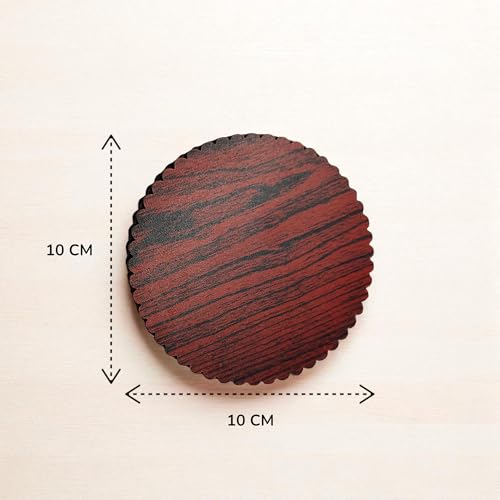 Image of Fiddlys Wooden Coaster Set of 6 | Beautiful Decorative Coaster for Tea & Coffee Cups, Mugs & Glasses | Elegant Table Decor & Gift Set | Eco-Friendly Wooden Coasters (Pack of 12 Multicolor)