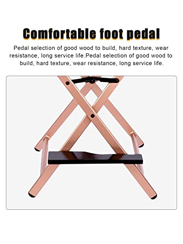 Lorvain Folable Makeup Artist Stool Chair, Protable Tall Folding Directors Chair, Aluminum Makeup Chair With Head Rest For Studio Salon Vanity, Bar Height - Gold Chair #TOP5