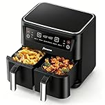 Panana 8L Air Fryer for Quick Meals, 6 Preset Function Air Fryers with Dual Basket, 2460W Oilless Healthy Cooking Airfryer for Home Use