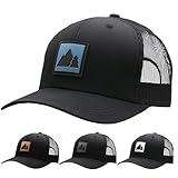 LINDO Trucker Hat - Pine & Mountains (US, Alpha, One Size, Black w/Blue)