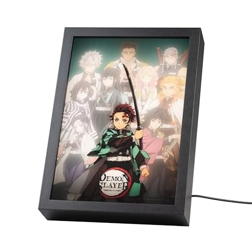 Grupo Erik Cuadro Demon Slayer Manga - Marco Anime Guardianes de la noche Luz Led, Cuadros Decoracion Dormitorios | Lampara Escritorio: 3 Tonos de Luz y 5 Niveles de Brillo, 20x28cm | Ya disponible en tu tienda friki favorita! En mundofriki.es!