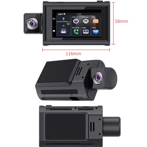 XRC TECH Câmera traseira 4G Android 10 para carro, com WiFi GPS Navi ADAS Bluetooth Music, gravador