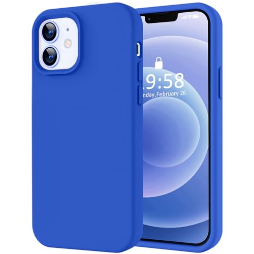 Image of LOVE 3000 Designed for iPhone 12 Case /iPhone 12 Pro Case, Premium Silicone with [Soft Anti-Scratch Microfiber Lining] Shockproof Protective Phone Case for Men Women Girls 6.1 inch, Klein Blue