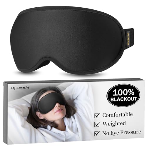 Sleep Mask for Deep Rest – 3D Weighted, 100% Blackout, Zero Eye Pressure – Perfect for Road Trips, Vacations, Yoga & Meditation – Soft Memory Foam, Adjustable Strap, Ultra Comfortable, Black