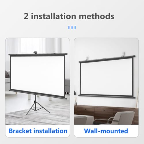 Pantalla de proyector de 60 pulgadas con soporte, formato 16:9/4:3, 4K HD portátil resistente a arrugas, para películas al aire libre e interiores (60in/16:9) miniatura 7