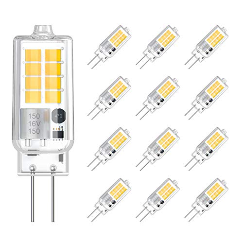G4 LED Bulbs VITCOCO 12pcs LED Bulbs Warm White 3000K 250LM 3W Replaces 30W Halogen Lamps SMD 16 * 2835 not dimmable no Flickering Energy Saving lamp [Energy Class A ++]