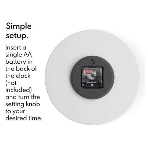 Driini Staircase Modern Wall Clock - Unique 11.2 In. Frameless Concrete Design - Contemporary, Minimalist Decor; No Numbers - Silent Battery Operated Clocks With Decorative Wooden Hands; White #TOP3