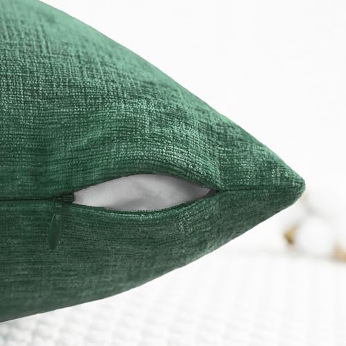 Image of CaliTime Decorative Couch Throw Pillow Covers 26 X 16 Inches Dark Green