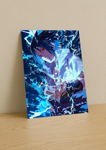 Image of NIJUKA Anime Printed Metal sheet Poster For Home And Room Decoration | For Anime Art Fans Boys And Girls (Sasuke chidori)