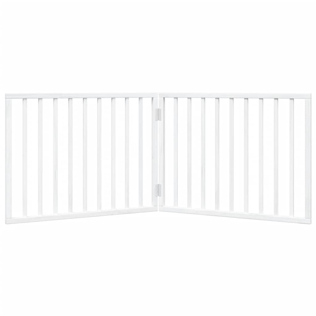 vidaXL Hundegitter Faltbar 2 Paneele Weiß 160 cm Pappelholz