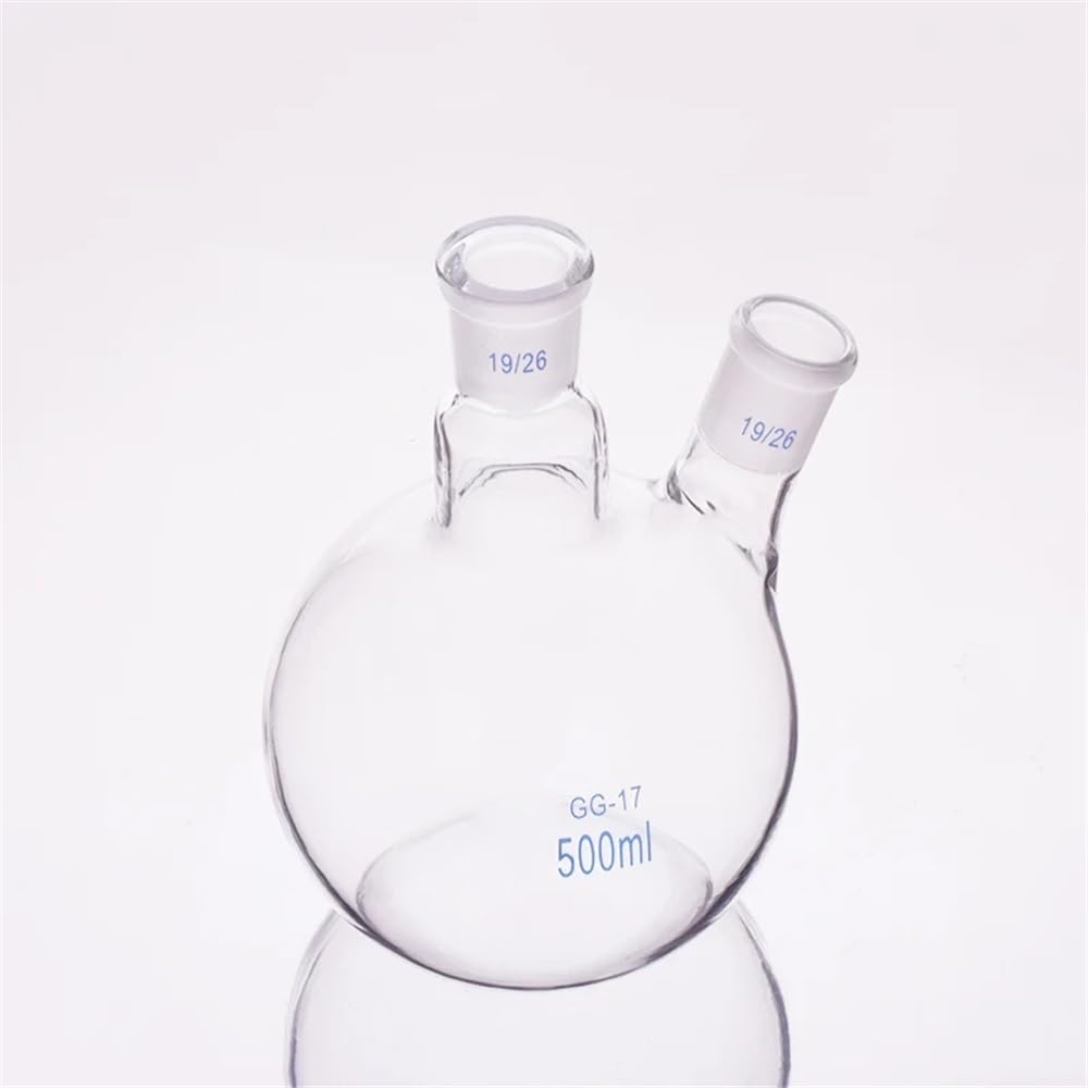 Kolby z dwoma szyjami, ukośny kształt z dwiema szyjami, standardowy szlif, 25–500 ml, 19/26 (300 ml)