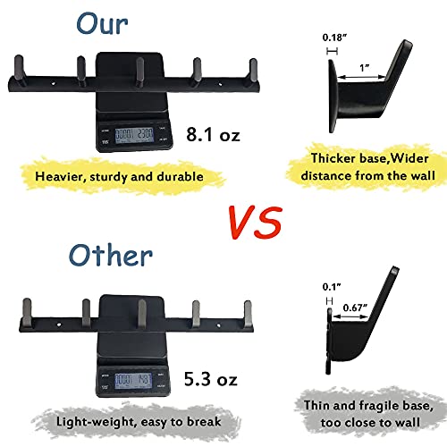 Spotcact Wall Mounted Coat Racks With 5 Hooks Hanging Holder Towel Rack 17.7"X1.3" Modern Black Hanging For Clothes Entryway Bathroom (5 Hooks) #TOP4