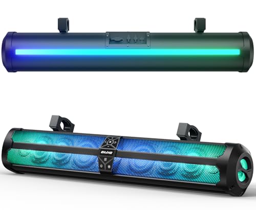 Ehaho Rumble-X Series UTV Sound Bar, 10-Speaker Metal Golf Cart Speaker BT w/Broadcast Party Mode & Music Sync Multicolor, 36" IP66 Waterproof SXS SoundBar Compatible with Polaris RZR CFmoto Can-Am