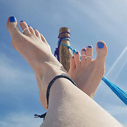 Sllaiss 3Pcs 925 Sterling Silver Toe Rings For Women Adjustable Open Pinky Rings Thin Band Toe Ring Set Beach Foot Jewelry #TOP2
