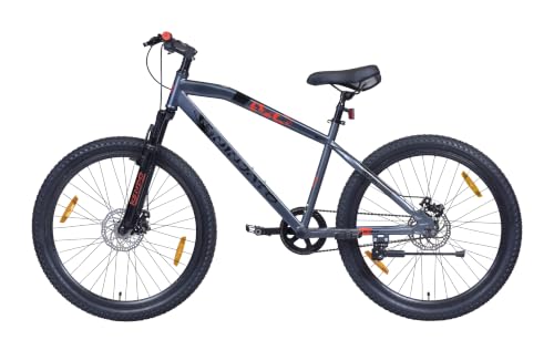 Image of Hero Ninjato 26T Single Speed Mountain /City Bicycle for Mens | Grey | Front Suspension | Disc Brake | Steel Frame : 16.9 inch | Rider Height : 5ft 0 inch - 5ft 8 inch | 85% Pre-Assembled Bicycle