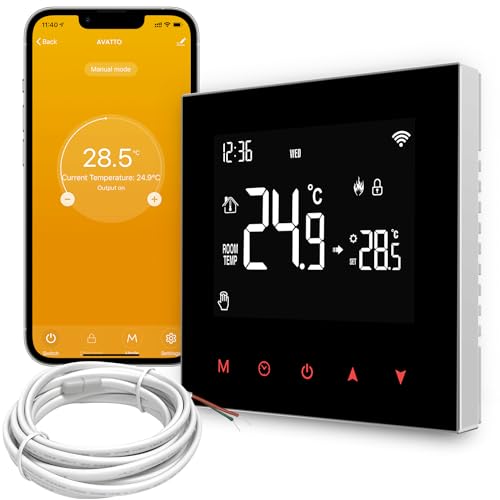 Alexa Google Voice Control Programmable Electric Floor Heating Smart Room WiFi Wireless Thermostat - Smart Thermostat, Floor Heating Thermostat