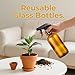 JIUWU 2 Pack 500ml 16.9oz Amber/Brown Glass Spray Bottles, Thickened, Refillable Empty Bottles for Cleaning Solutions, Essential Oils, Hair, Plants, Adjustable Nozzle for Squirt/Mist, Funnel, Label