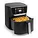 GOURMETmaxx AirGenius Heißluftfritteuse - 5,5 L Airfryer | Fritteuse mit 7 Programmen | Minibackofen - Fettarmes & Leckeres für 3–5 Personen | Heißluftfritteuse mit Farbdisplay, LED-Touchscreen