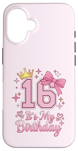 It's My 16�΂̒a���� ���̎q �R�P�b�g���{�� �s���N 16�� �X�}�z�P�[�X iPhone 16 �p