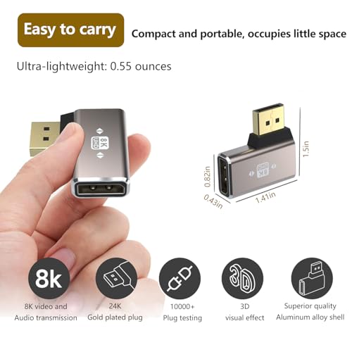 Adaptador DisplayPort ángulo izquierdo 2 unidades miniatura 6