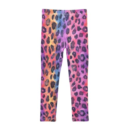 Gradient Leopard Print Girls Leggings Ultra Soft Compression Yoga Gym Pants for Kids 4-10T2