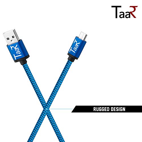 Image of Taar MUBR Micro USB Nylon Braided Data Cable - 3.28 Feet - (1 Meter) - (Blue)