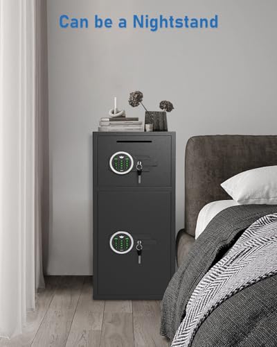 Image of 6.5 Cubic Safe, Extra Large Home Safe Box Fireproof Waterproof, Digital Safes with Deposit Slot & Metal Storage Box, Soft Lining Money Safe with Backlit Keypad & Dual Alarm for Home Office