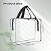 GEMLORD 12 Pieces Large Clear Cosmetic Organizer Makeup Bag, Clear PVC Travel Toiletry Bags with Zipper and Handle, Plastic Tote Bags for Beach, Traveling, Shopping, Storage