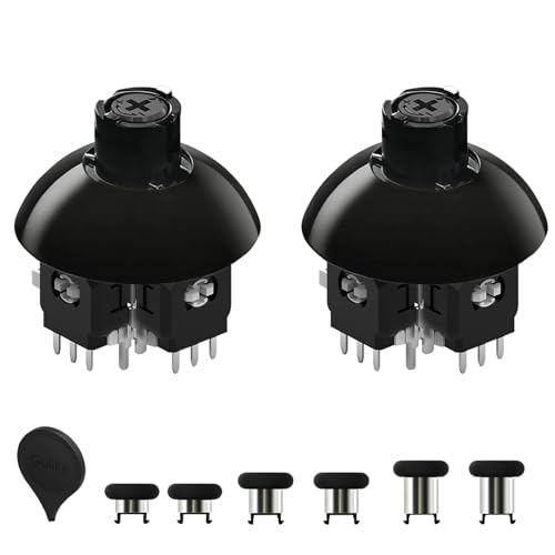 Image of AKNES GuliKit TMR Electromagnetic Joysticks for Switch Pro Controller, 720 Adjustable Tension Stick Replacement, with 3 Pairs Height Thumbstick Caps, Soldering Required