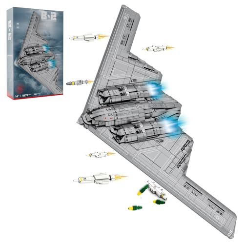 Reobrix B2 Bomber Building Set for Adults Military Fighter Jet Model Collection Aviation Airplane Display for Home Office Decor Ideal Gifts for Men and Military Fans 14+