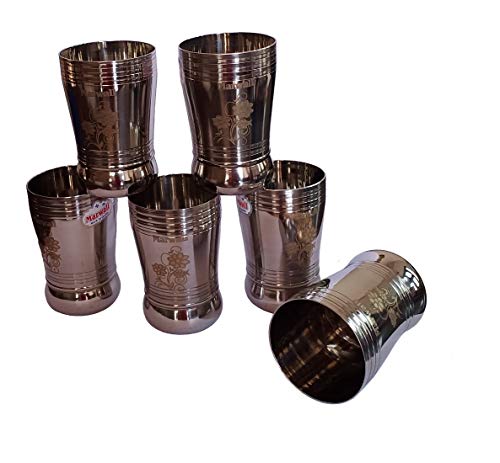 Image of Stainless Steel Flowers Printed Water Glasses (12)