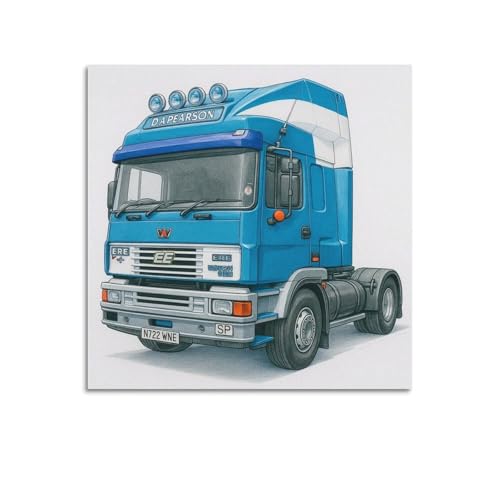 OKNGB Vintage Industrial Tractors Poster USA Cabover Truck P