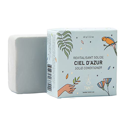 Tanit Ciel D'azur Solid Conditioner Bar, All-Natural Hair Conditioner Bar For Dry, Brittle And Frizz Control, Vitamin-Enriched For Oily Hair, Peach And Vanilla Scented, 2.2 Oz #TOP1