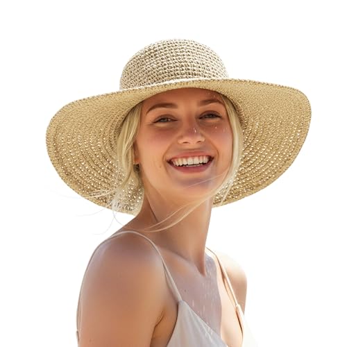 Sombrero de paja femenino para playa verano miniatura 1