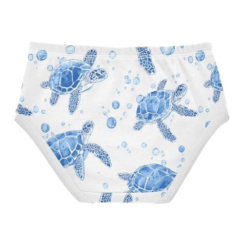 Wusikd Sea Turtles Bubbles Girls' Underwear Cotton Water Girls Briefs Soft Toddler Underwear 2T2