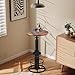 BOKKOLIK Vintage Bistro Table Height Adjustable 38.6-44.4inch Industrial Bar Table for Kitchen Dining Room Coffee House Pub Office Swivel Round Wooden Top for 2-3 People
