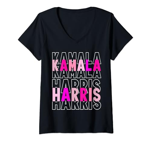 Mujer Harris election president walz 2024 47 feminismo mujeres lgbt Camiseta Cuello V