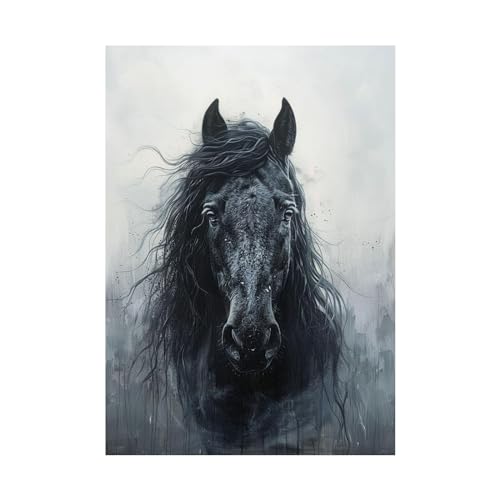 Tableau décoration murale salon pour raviver un mur vide avec une toile cheval